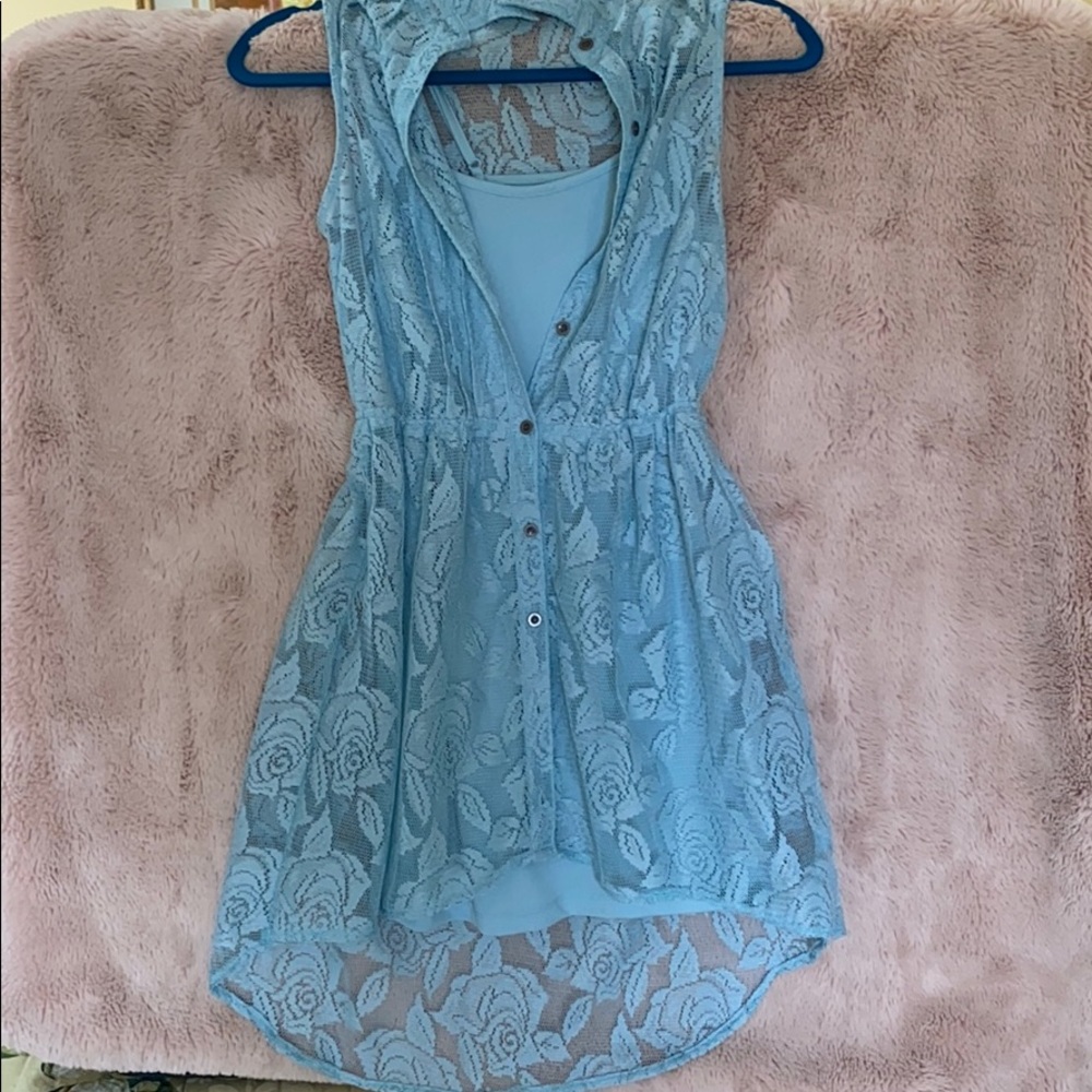 Turquoise Hi Low Dress